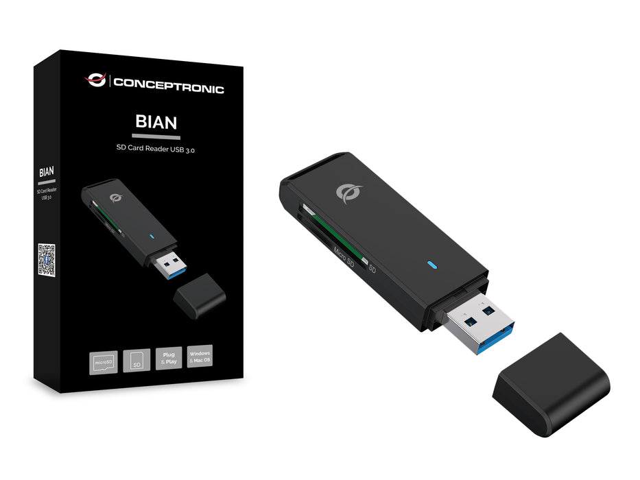EAN 4015867227442 - Conceptronic BIAN02B lector de tarjeta USB 3.2 Gen 1 (3.1 Gen 1) Type-A Negro imagen 2
