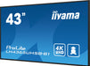 EAN 4948570123551 - iiyama LH4365UHSB-B1 pantalla de señalización Diseño de quiosco 108 cm (42.5") LED Wifi 800 cd / m² 4K Ul imagen 7