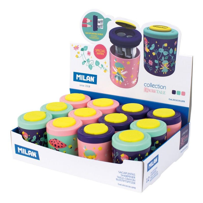 EAN 8411574101635 - Milan 20161912FR sacapuntas Sacapuntas manual Verde, Rosa, Púrpura imagen 1