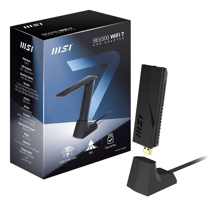 EAN 4711377253529 - MSI BE6500 WiFi7 USB Stick - Dongle tarjeta y adaptador de interfaz USB 3.2 Gen 1 (3.1 Gen 1) imagen 5