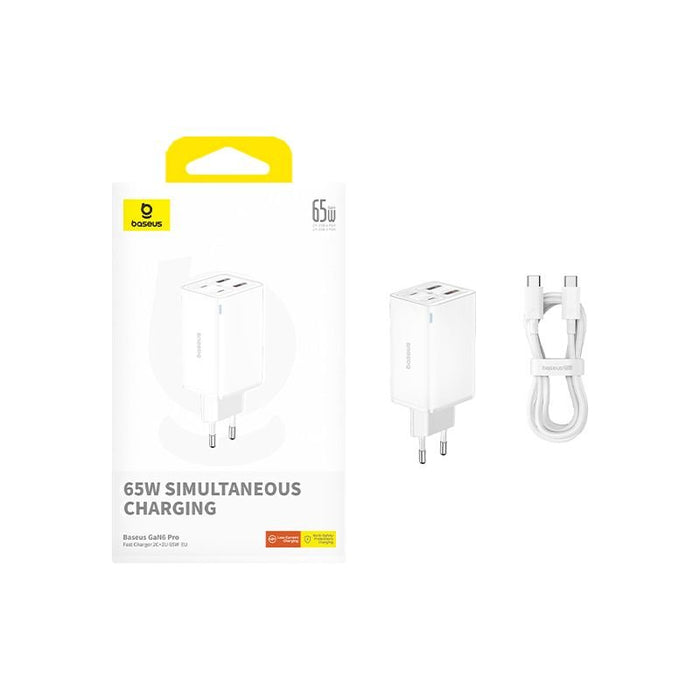 EAN 6932172644437 - Baseus GAN6 65W ADPTR + 100W C KBL-BYZ cargador de dispositivo móvil PDA, Tableta, Teléfono Blanco Corrie imagen 1