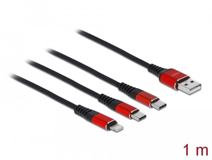 EAN 4043619867097 - DeLOCK 86709 cable USB USB 2.0 USB A USB C/Lightning Negro, Rojo imagen 2