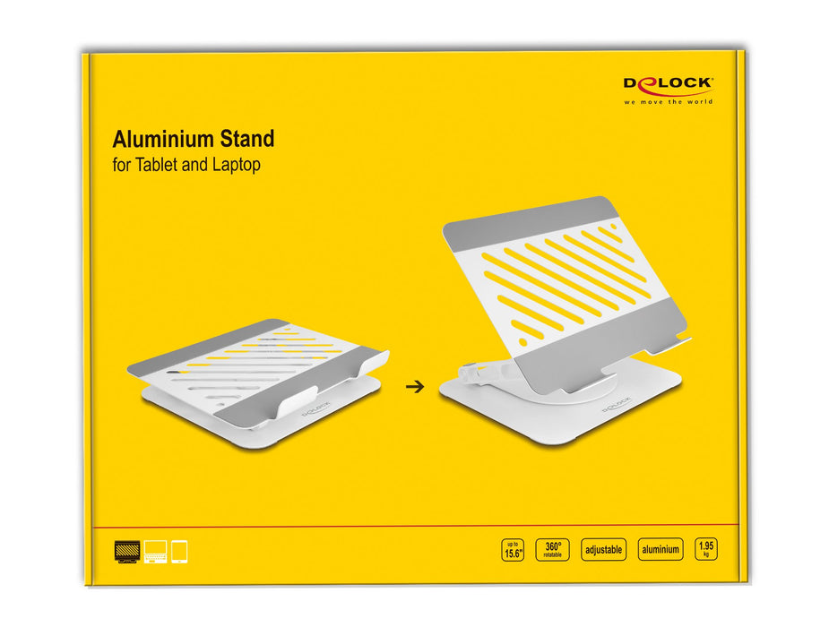 EAN 4043619184552 - DeLOCK 18455 soporte Soporte pasivo Tableta gráfica, Portátil, Tablet/UMPC Gris claro imagen 4