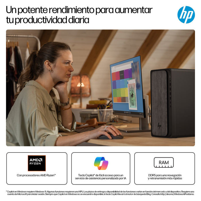 EAN 0199251207198 - HP OmniDesk Desktop M02-0025ns PC AMD Ryzen™ 5 8500G 16 GB DDR5-SDRAM 1 TB SSD Windows 11 Home Torre AI P imagen 9