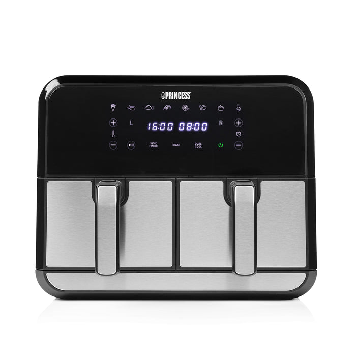 EAN 8712836969360 - Princess 182074 Doble 8 L Independiente 1700 W Freidora de aire caliente Negro, Acero inoxidable imagen 6