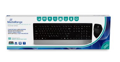 EAN 4260459615002 - MediaRange MROS105-YU teclado Ratón incluido Hogar / Oficina RF inalámbrico QWERTZ Negro, Plata imagen 4