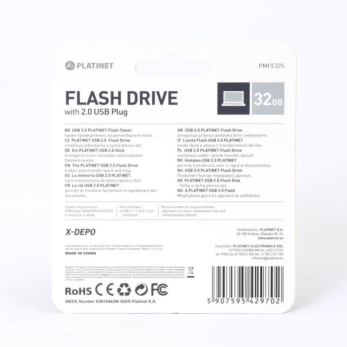 EAN 5907595429702 - Platinet PMFE32S unidad flash USB 32 GB USB tipo A 2.0 Plata imagen 2