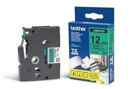 EAN 4977766052108 - Brother Gloss Laminated Labelling Tape - 12mm, Black/Green cinta para impresora de etiquetas TZ imagen 1