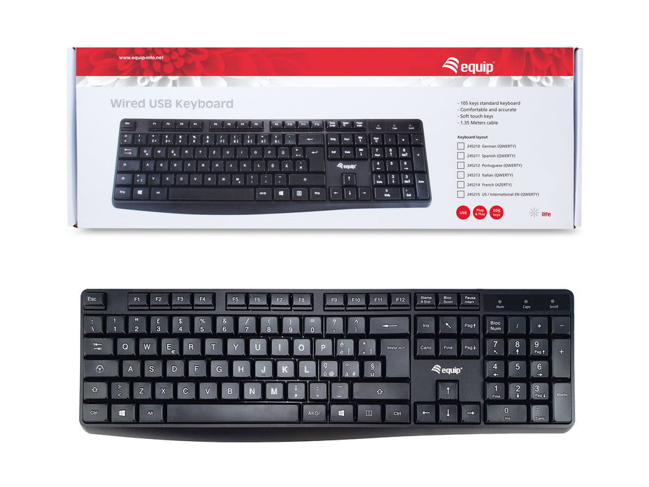 EAN 4015867223796 - Equip 245213 teclado Oficina USB QWERTY Italiano Negro imagen 5