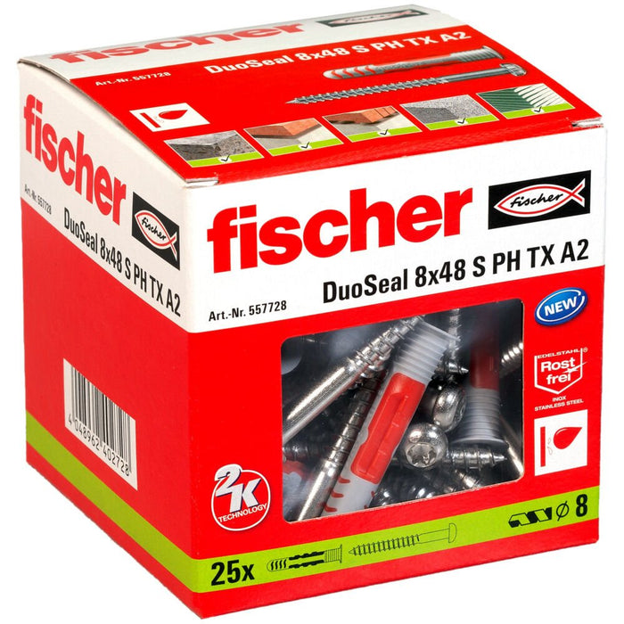 EAN 4048962402728 - Fischer DuoSeal 8 x 48 S PH TX A2 25 pieza(s) Anclaje de expansión 48 mm imagen 3