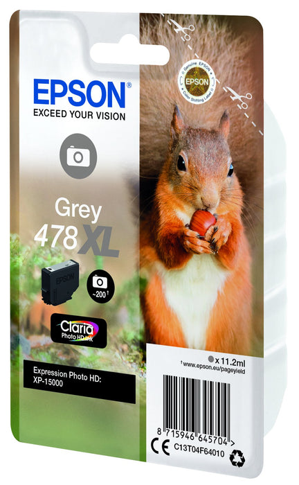 EAN 8715946645704 - Epson Squirrel 478XL cartucho de tinta 1 pieza(s) Original Alto rendimiento (XL) Gris imagen 4