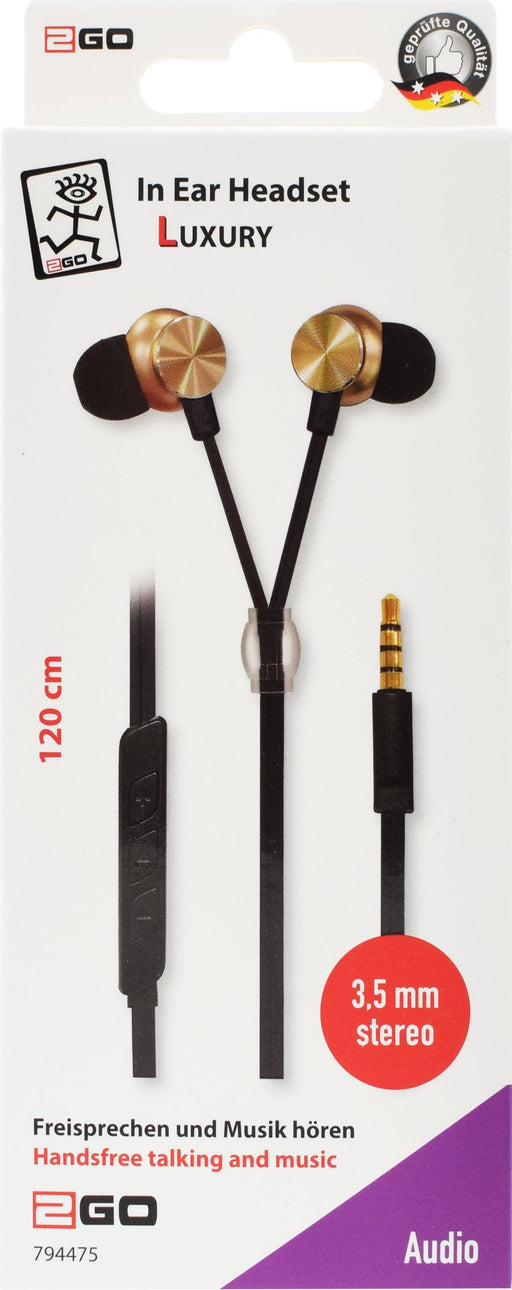 EAN 4010425944755 - 2GO 794475 auricular y casco Auriculares Alámbrico Dentro de oído Llamadas/Música Oro imagen 2