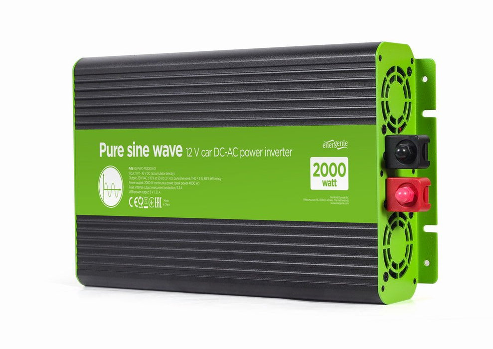 EAN 8716309124072 - EnerGenie EG-PWC-PS2000-01 adaptador e inversor de corriente Auto 2000 W Negro, Verde imagen 1