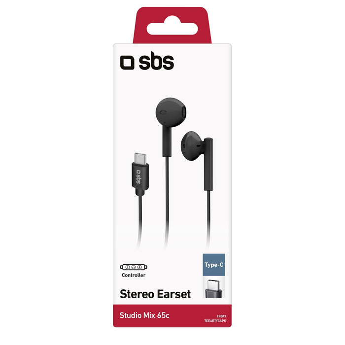 EAN 8018417343810 - SBS Studio Mix 65c Auriculares Alámbrico Dentro de oído Llamadas/Música USB Tipo C Negro imagen 3