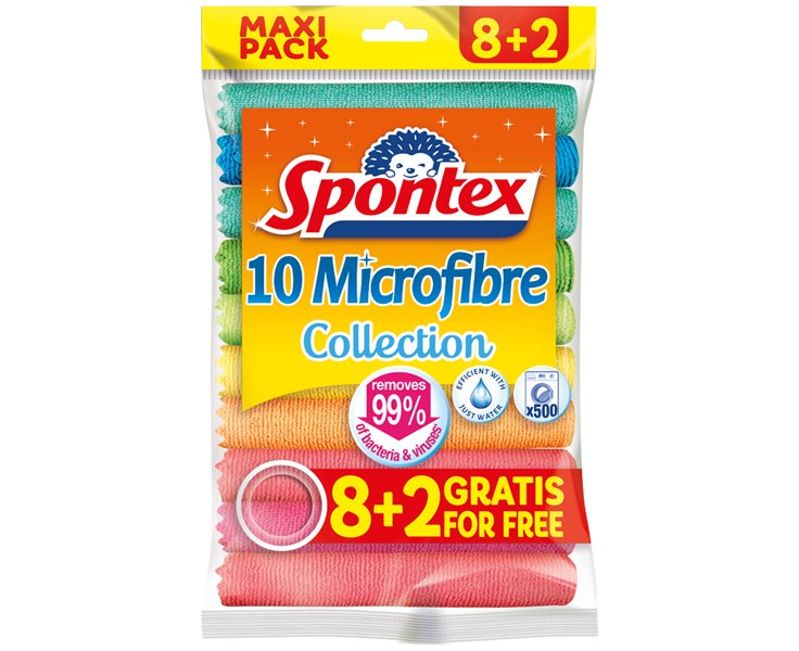EAN 3384122300178 - Spontex 19780028 trapo para limpiar Microfibra Multicolor 10 pieza(s) imagen 1