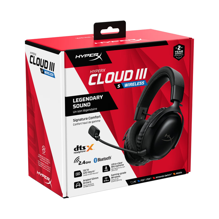 EAN 0198415435569 - HyperX Cloud III S Wireless Black-Red Gaming Headset Inalámbrico Diadema Juego Bluetooth Negro, Rojo imagen 3