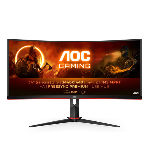 EAN 4038986117005 - AOC G2 CU34G2X/BK LED display 86,4 cm (34") 3440 x 1440 Pixeles Quad HD Negro, Rojo imagen 1