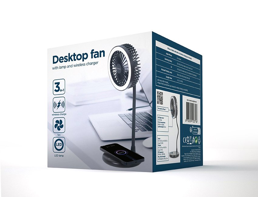 EAN 8716309123716 - Gembird TA-WPC10-LEDFAN-01 ventilador Negro imagen 4