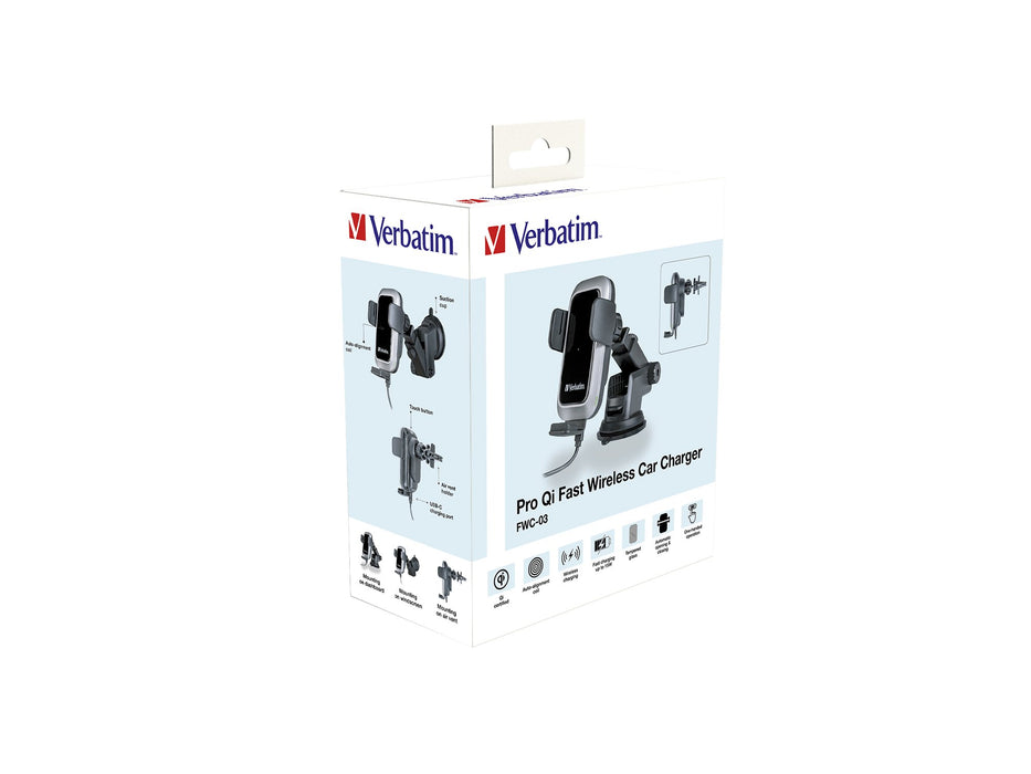EAN 0023942495543 - Verbatim FWC-03 Pro Qi Fast Wireless Autoladegerät retail Negro imagen 2