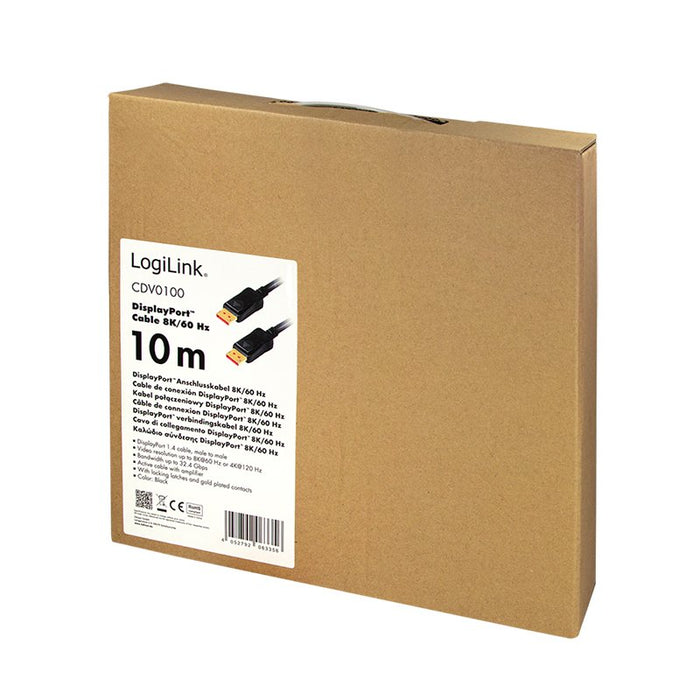 EAN 4052792063356 - LogiLink CDV0100 cable DisplayPort 10 m Negro imagen 6