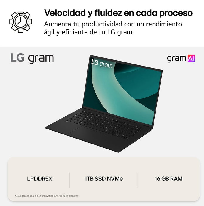 EAN 8806096458143 - LG 17Z90T-G.AA78B ordenador portatil Intel Core Ultra 7 255H Portátil 43,2 cm (17") WQXGA 16 GB LPDDR5x-S imagen 5
