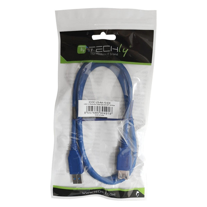 EAN 8057685304901 - Techly 0.5m USB 3.0 A M/F cable USB USB 3.2 Gen 1 (3.1 Gen 1) 0,5 m USB A Azul imagen 2