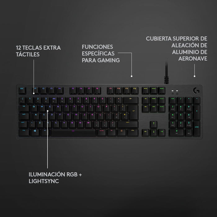 EAN 5099206086081 - Logitech G 920-009344 teclado Juego USB QWERTY Español Carbono imagen 9