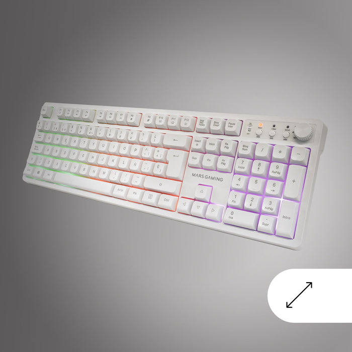 EAN 8435693111160 - Mars Gaming MCPWXWES teclado Ratón incluido Juego RF inalámbrica + USB QWERTY Español Blanco imagen 12