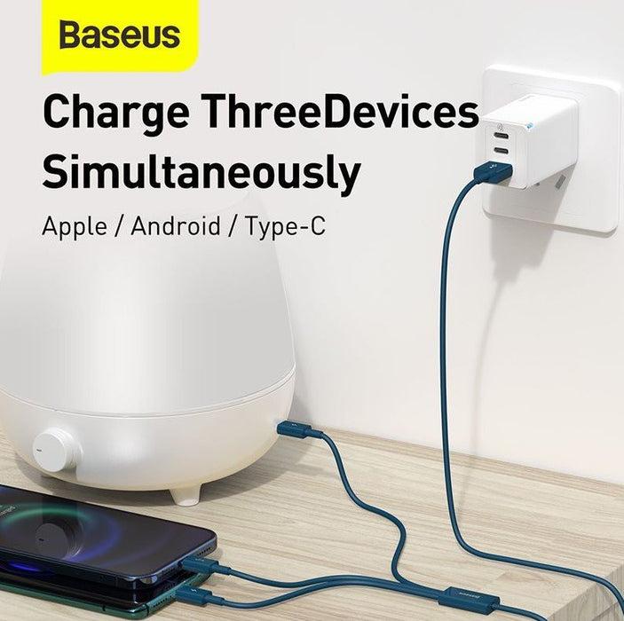 EAN 6953156205543 - Baseus CAMLTYS-03 cable USB 1,5 m USB A USB C/Micro-USB B/Lightning Azul imagen 3