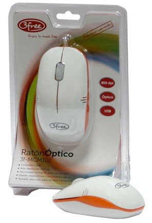 EAN 8480000908896 - 3free 3F-MCM101/WO ratón USB tipo A Óptico 800 DPI imagen 1