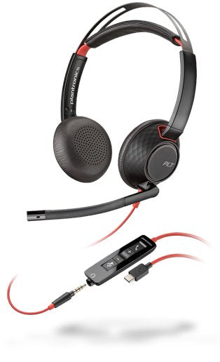 EAN 0017229158689 - Poly Blackwire 5220 Auriculares Alámbrico Diadema Llamadas/Música USB Tipo C Negro, Rojo imagen 1