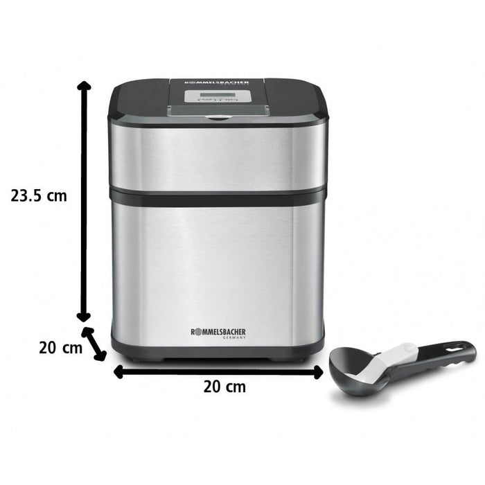EAN 4001797866004 - Rommelsbacher IM 12 máquina para helados Heladera tradicional 1,5 L Negro, Acero inoxidable imagen 8