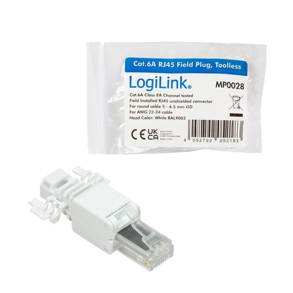 EAN 4052792052183 - LogiLink MP0028 conector RJ-45 Transparente, Blanco imagen 8