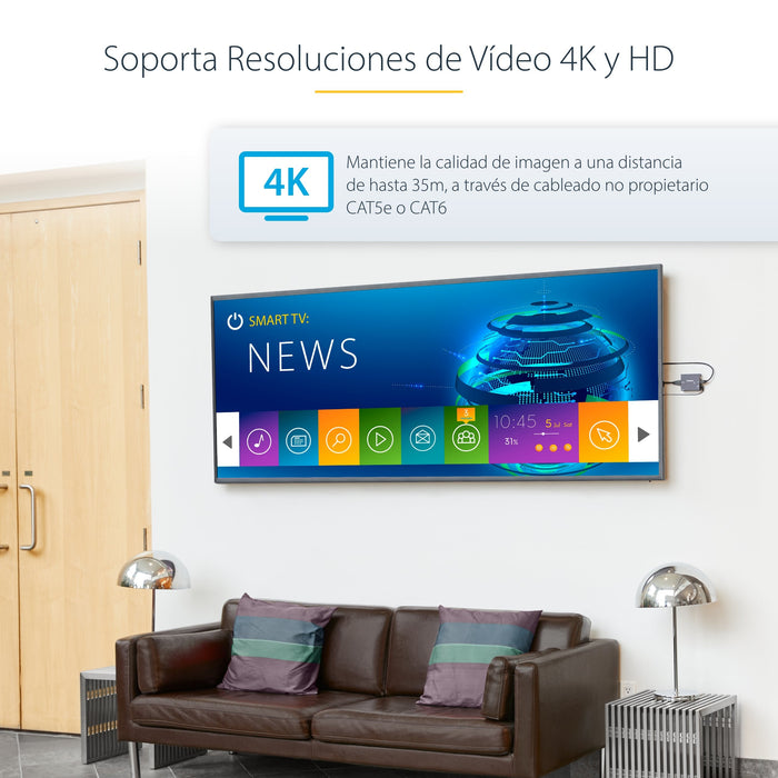 EAN 0065030851107 - StarTech.com ST121HDBTE extensor audio/video Transmisor y receptor de señales AV Negro imagen 8