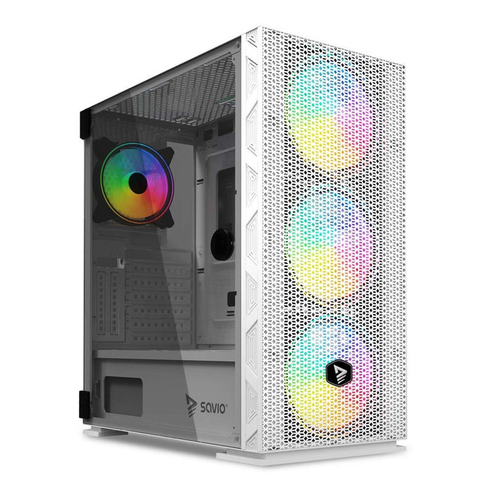 EAN 5901986048039 - Savio Raptor White X1 ARGB Glass/Mesh White Computer Case Midi Tower Blanco imagen 7