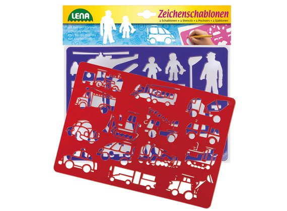 EAN 4006942750801 - Simm Spielwaren Stencils Vehicles & People Multicolor Plástico Plantilla de estarcido imagen 1