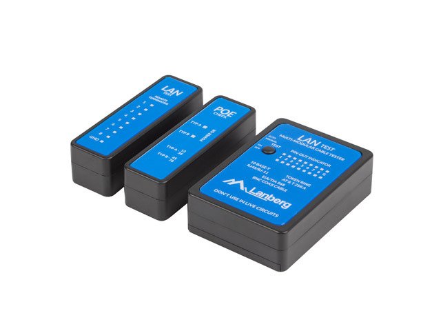 EAN 5901969421590 - Lanberg NT-0404 comprobador de cables de red Comprobador de alimentación PoE Negro, Azul imagen 1