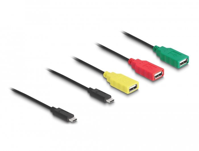 EAN 4043619642038 - DeLOCK 64203 cambiador de género para cable 3 x USB-A female + 1 x USB-C Multicolor imagen 2