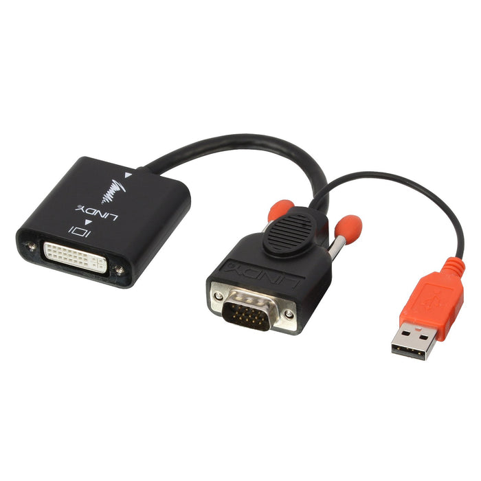 EAN 4002888381840 - Lindy 38184 adaptador de cable de vídeo 0,2 m DVI-D VGA (D-Sub) + USB Negro, Naranja imagen 2