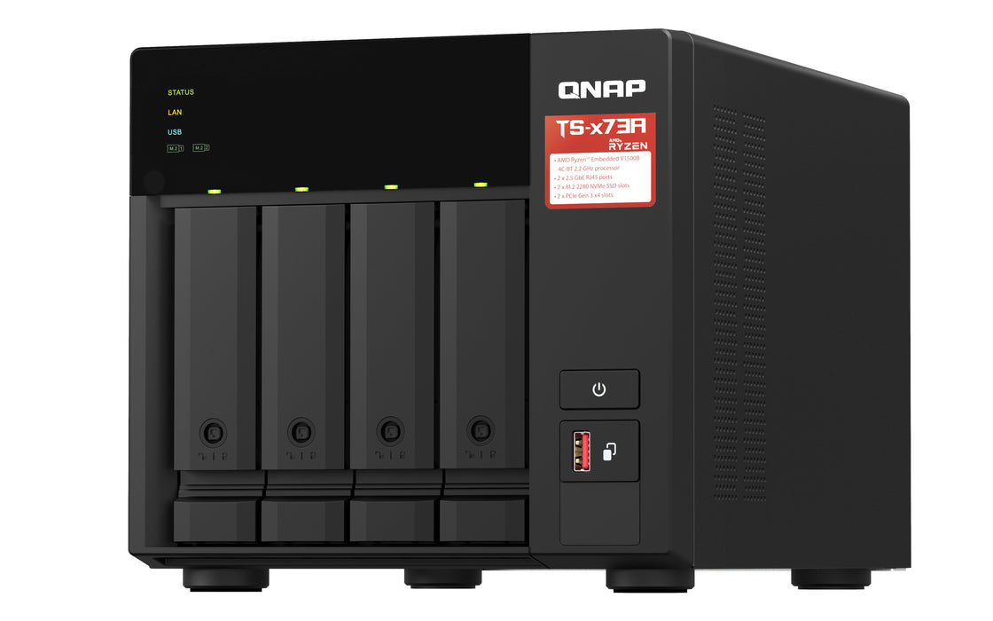 EAN 0885022020935 - QNAP TS-473A NAS Torre Ryzen Embedded V1500B 8 GB DDR4 0 TB QNAP Turbo System Negro imagen 5