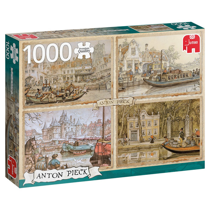 EAN 8710126188552 - Premium Collection Anton Pieck - Canal Boats 1000 pcs Puzzle rompecabezas 1000 pieza(s) Paisaje imagen 1