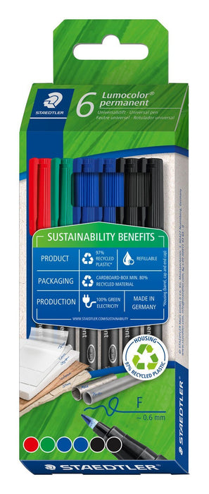 EAN 4007817100356 - Staedtler Lumocolor Permanent marcador permanente Negro, Azul, Verde, Rojo imagen 1