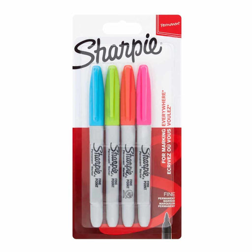 EAN 3026980654030 - Sharpie 2065403 marcador permanente Fibre tip Azul, Verde, Naranja, Rosa 4 pieza(s) imagen 1