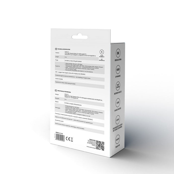 EAN 5901986045953 - Savio CL-143 cable HDMI 3 m HDMI tipo A (Estándar) Negro, Azul imagen 5