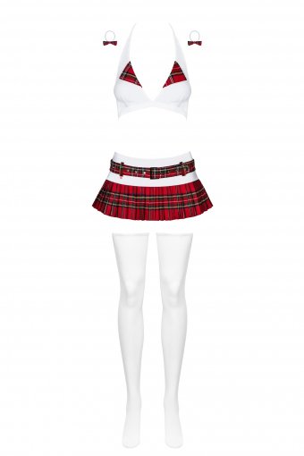 EAN 5901688203118 - Obsessive Schooly Conjunto de lencería Rojo, Blanco Elastano, Poliéster imagen 3