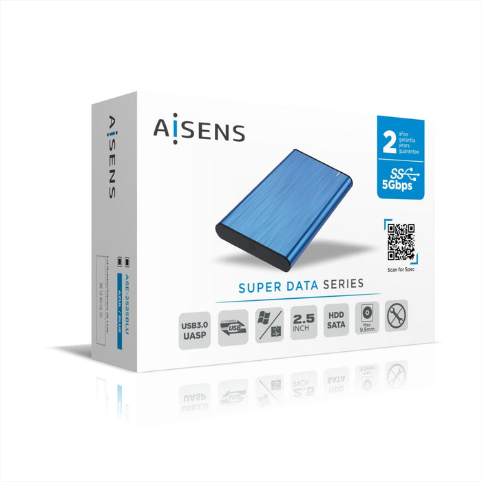 EAN 8436574704488 - AISENS ASE-2525BLU caja para disco duro externo Caja externa para unidad de estado sólido (SSD) 2.5" imagen 4