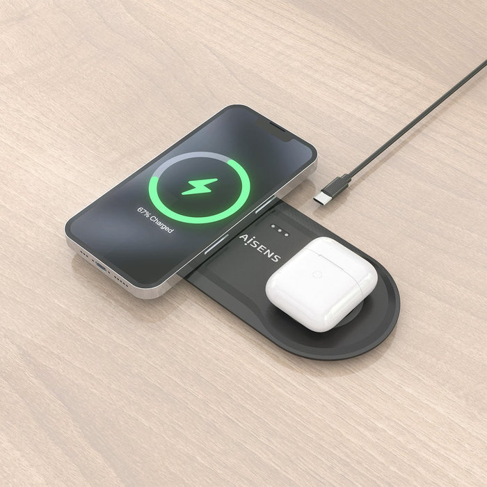 EAN 8435739903476 - AISENS ASCH-15W2WC060-BK cargador de dispositivo móvil Auriculares, Smartphone Cargador inalámbrico Inter imagen 6