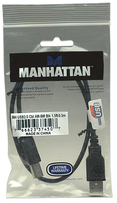 EAN 0766623374507 - Manhattan 374507 cable USB USB 2.0 0,5 m USB A Negro imagen 5