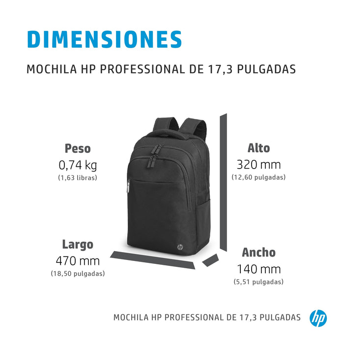 EAN 0196188587942 - HP Professional 17.3 Laptop Backpack 43,9 cm (17.3") Negro imagen 5