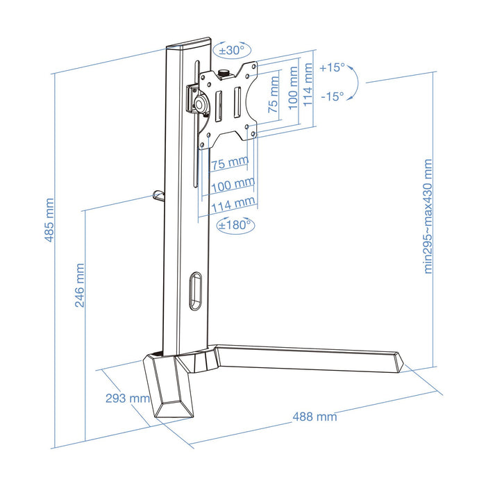 EAN 8433281009738 - TooQ DB1401TN-B soporte para monitor 81,3 cm (32") Escritorio Negro, Rojo imagen 12